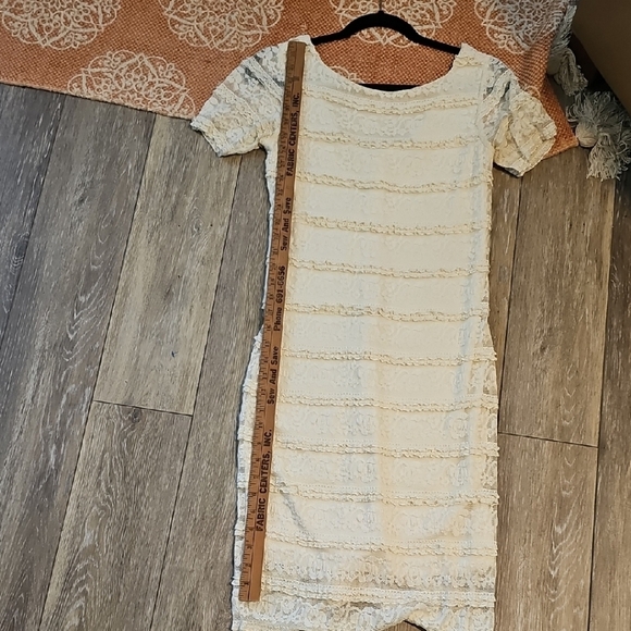 Cato Cream Textured Fancy Party Dress - Picture 2 of 4